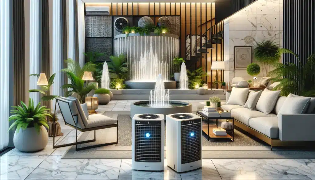 Strategic Placement of Dehumidifiers Relative to Indoor Fountains